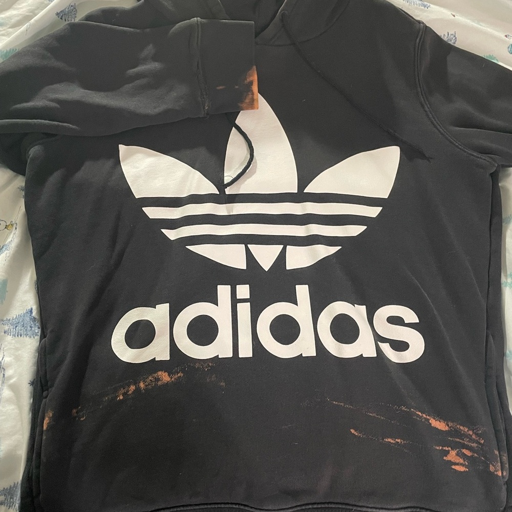 Adidas Black Hoodie with White Trefoil Logo